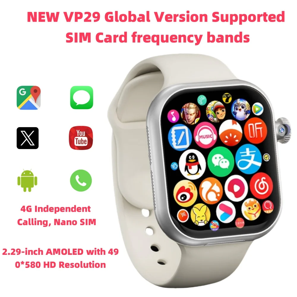 

VP29Smart Watches 5GSmartwatch With Android 10.0 OS Rotating Camera GPS WIFI NFC Google Play StoreSports Watch