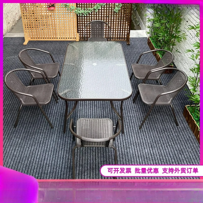 Customizable outdoor metal tables and chairs Garden scenic leisure dining chair Waterproof