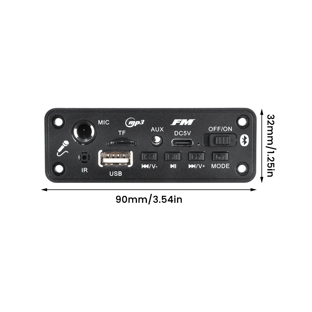 Wzmacniacz DC5V MP3 WMA płyta dekodera z Mic Jack Bluetooth 5.3 Moduł audio USB TF Radio Bezprzewodowy odbiornik FM do samochodu