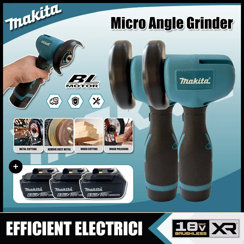 

Makita 12V Mini Angle Grinder 19500RPM Cordless Rechargeable Handheld Grinding Polishing Grinding Cutting Machine Power Tool