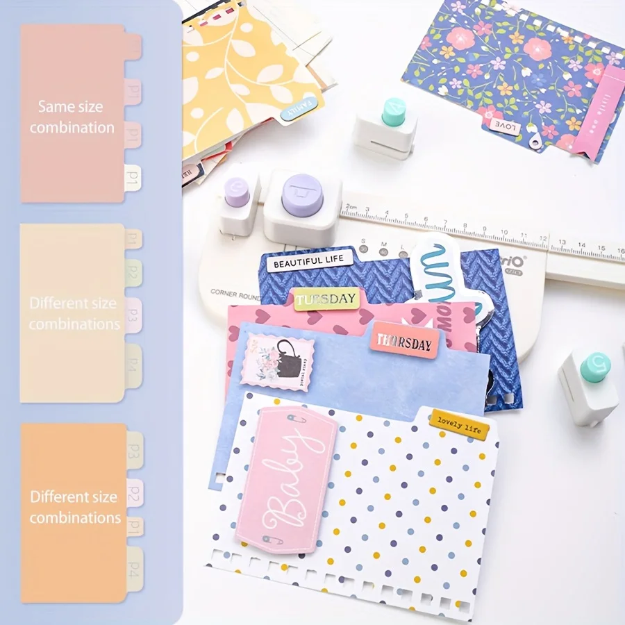 1pc DIY Multifunctional divider page- Index rounded corner cutting, no need for punching, clipboard organization for office work
