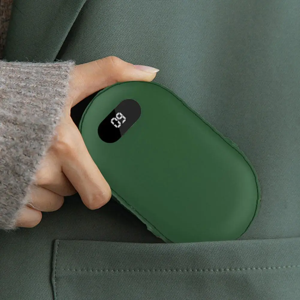 Scaldamani 2 in 1 Scaldamani ricaricabile USB Power Bank elettrico con display digitale Scaldamani tascabile portatile Regalo invernale