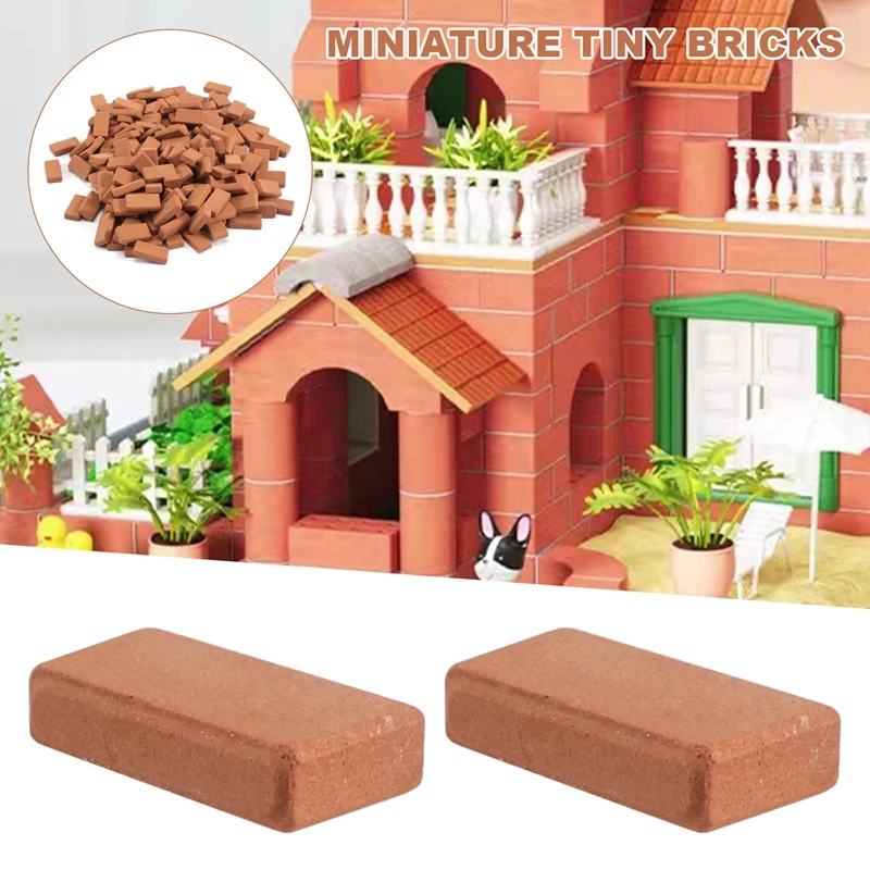 200 Pieces Mini Bricks For Landscaping Miniature Bricks Brick Wall Small Bricks For Dollhouse Garden Parts,1/35 Scale