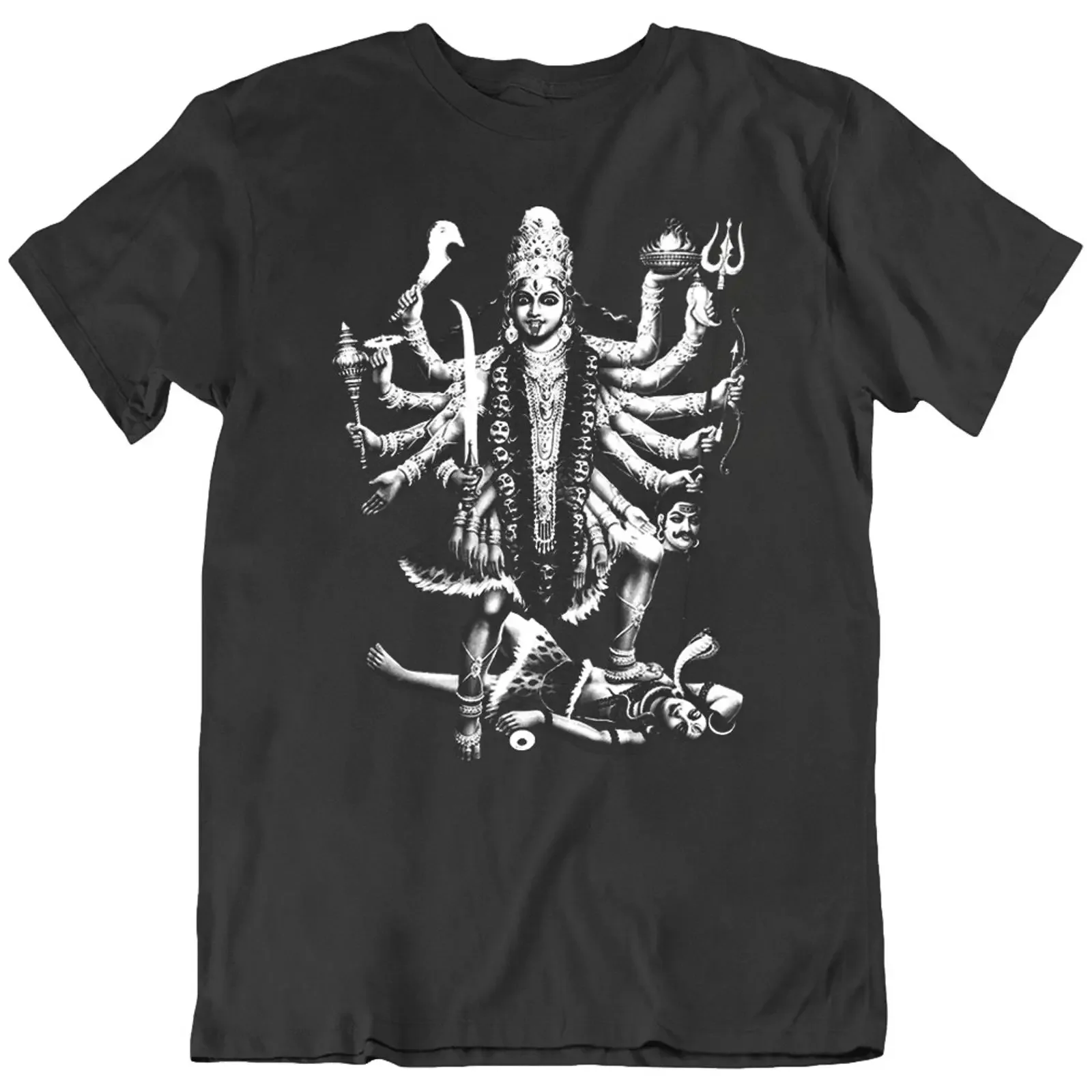 Kali Goddess Hindu Devil God Wiccan Witch Indian T Shirt New vintage Washed fashion Stretched Top For Everyday Wear Versatile