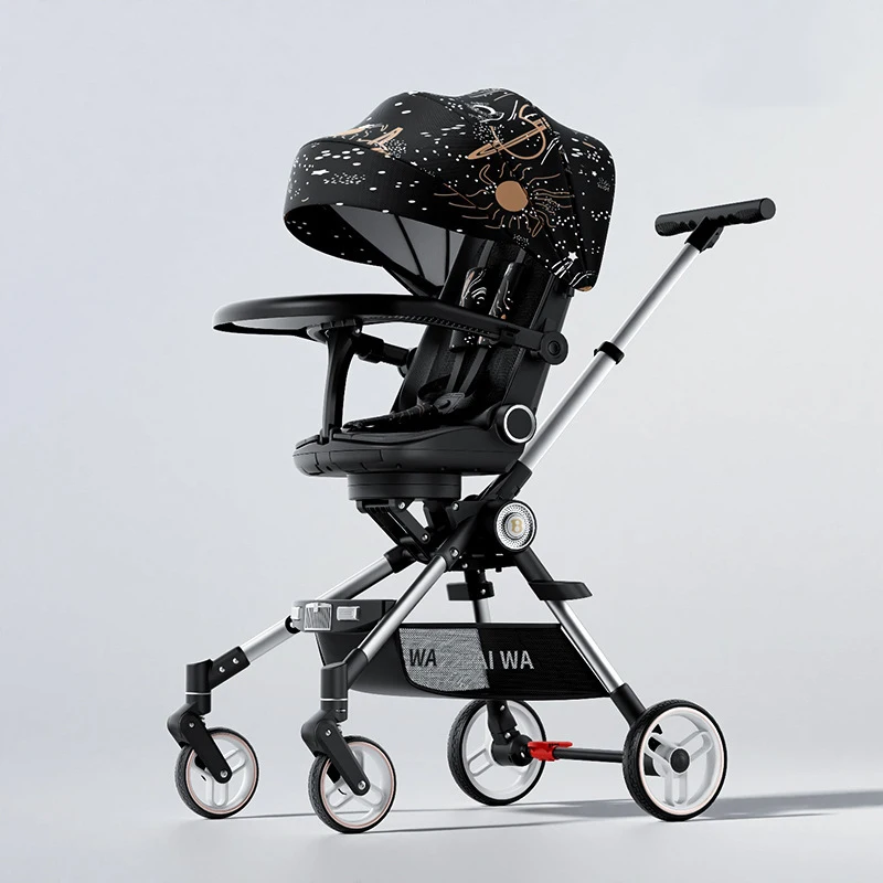 Multifunctional Baby Stroller Easy To Carry High Landscape Two-way Folding Shockproof Sunshade Can Be Sitting or Lying Down