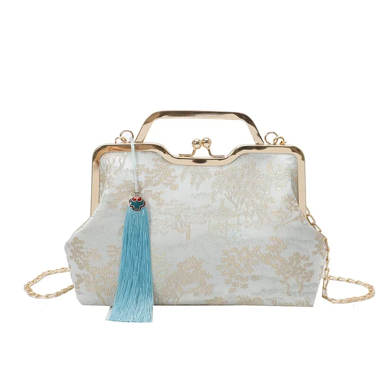 حقيبة شيونغسام، حقيبة ساعي محمولة باليد صينية مطرزة صينية، حقيبة عشاء لؤلؤية مخصصة #5
