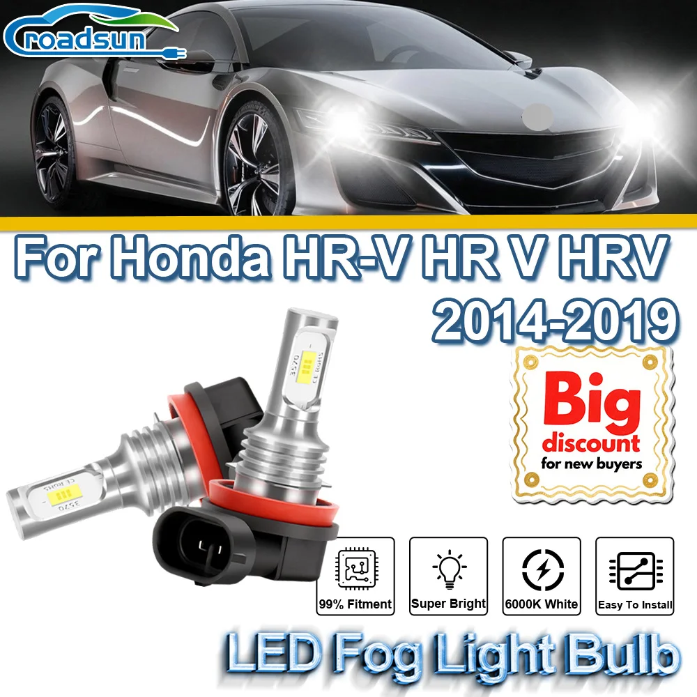 

ROADSUN For Honda HR-V HR V HRV 2014 2015 2016 2017 2018 2019 Upgrade Canbus LED Fog Light Bulbs Plug And Play Fog Lamp Ampoules