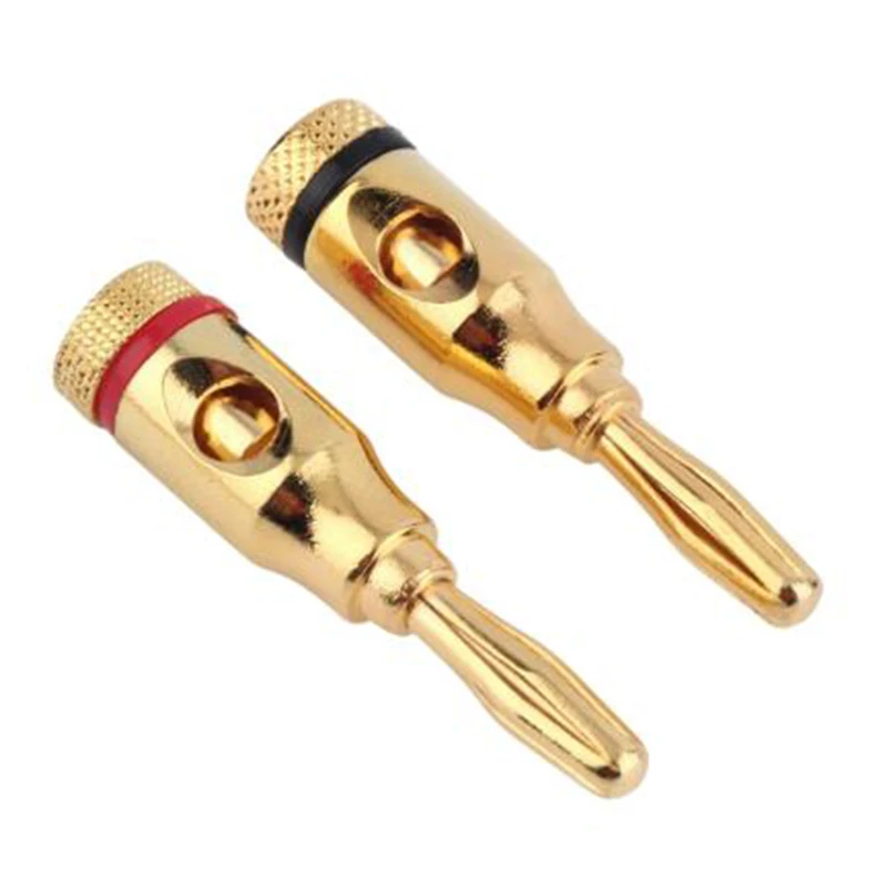 12pcs 24k Gold-Plated Musical Cable Wire Banana Plug Audio Speaker Connector Plated Pin