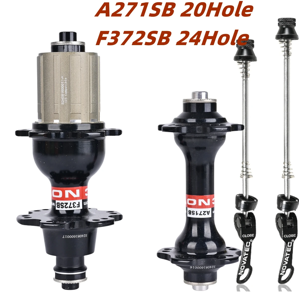 Novatec Joy Rennrad-Naben A271SB/F372SB Vorder- und Hinterachse mit zwei bzw. vier Lagern, V-Bremse, 20/24 Loch, 380g Paar, Dual-Loch-Design – Detail 15