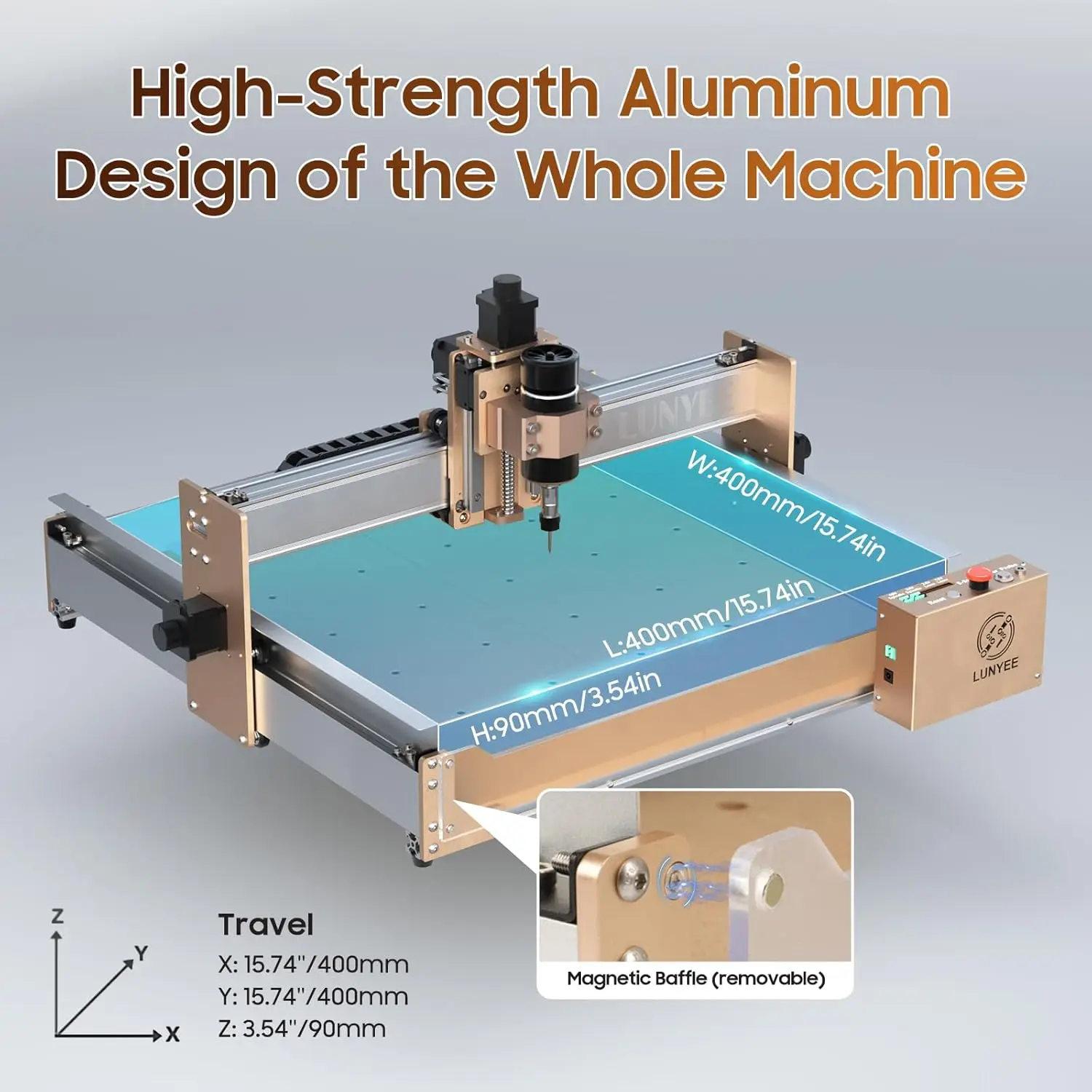 CNC 4040PRO Router Machine,Upgraded 3-Axis Engraving All-Metal CNC Machine for Wood Acrylic