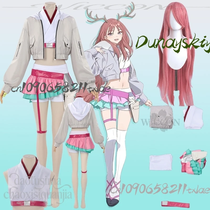 Disfraz de Roka Ayatsumugi, Princesa Kaguya del Anime! Disfraz de Moda Punk, Chaqueta Corta Kawaii Jirai Kei, Vestido Y2K para Chicas, Pelucas Cos