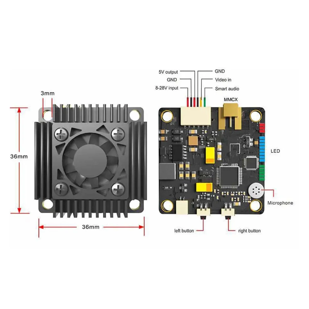 X64A_For AKK Ultra 5.8G 3000mW 3W FPV VTX for Long Range FPV Racing Drone