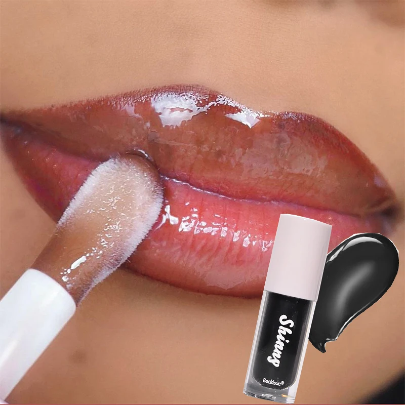 

Translucent black lip gloss mirror gloss lip gloss moisturizing transparent Brown sugar color Skin care