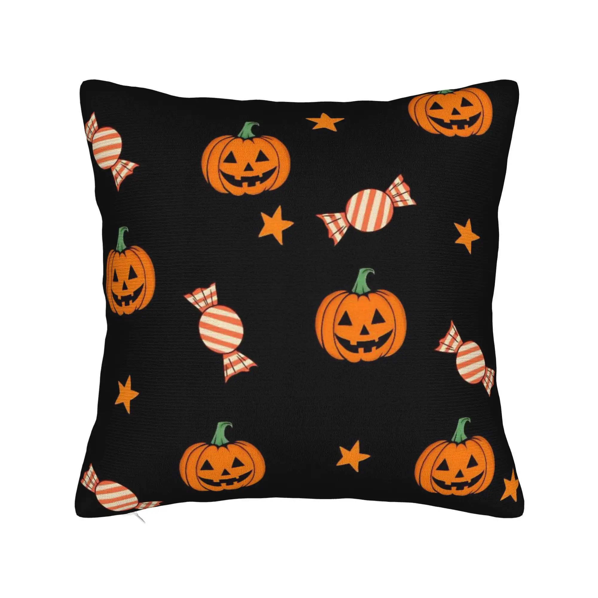 Candy Bat Pumpkin Halloween Pillowcase Polyester Cushion Cover Decor  Pillow Case Cover Home Square 40X40cm
