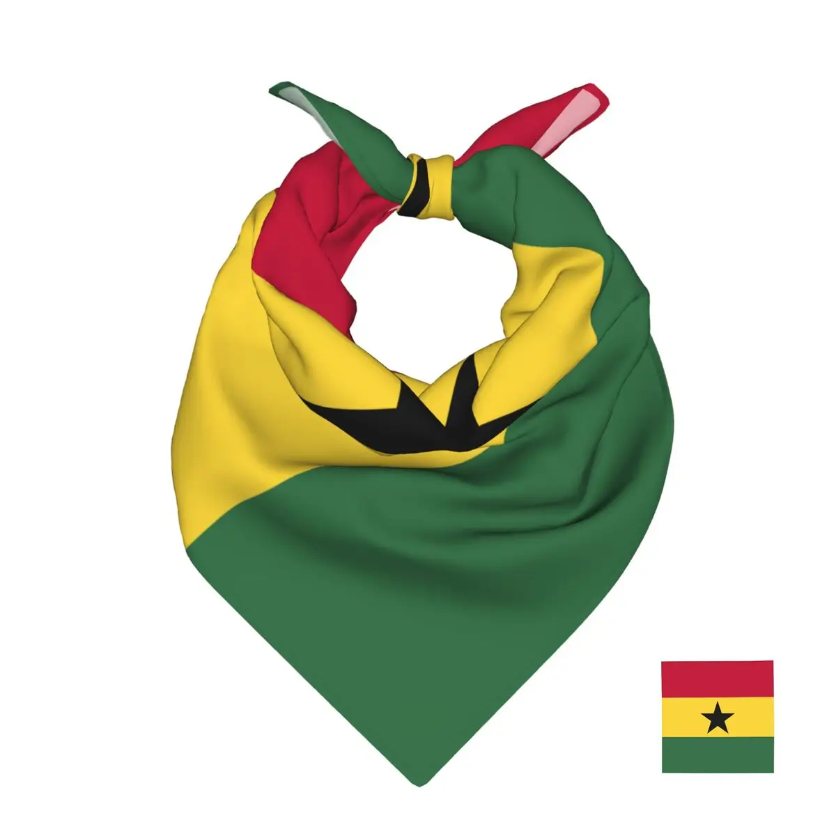 

Ghana Flag Square Scarf Soft Breathable Daily Kerchief
