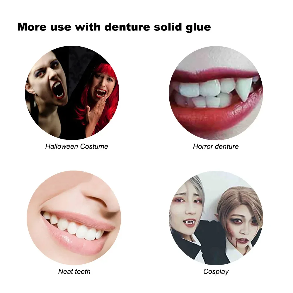4 ألوان الأسنان عن طريق الفم كاذبة الأسنان وهمية ملء الأسنان إصلاح ابتسامة المفاجئة على القشرة أطقم الأسنان معجون لاصق الخرز مستحضرات التجميل #6