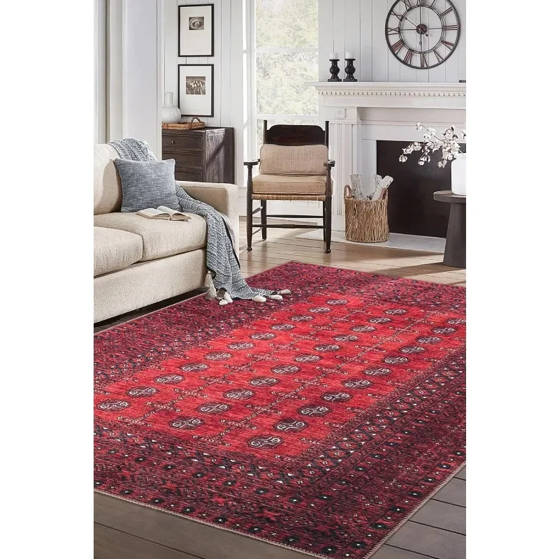 

Machine Washable Area Rugs with Non-Slip Backing, Ideal for Hallway, Living Room, Bedroom, Kitchen and Laundry Room