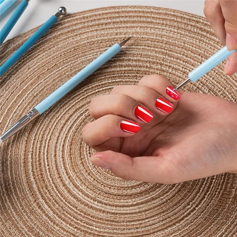 أدوات التنقيط AA80-9PCS، أداة نحت الطين السيليكوني، أدوات الرسم على شكل كرة الطين