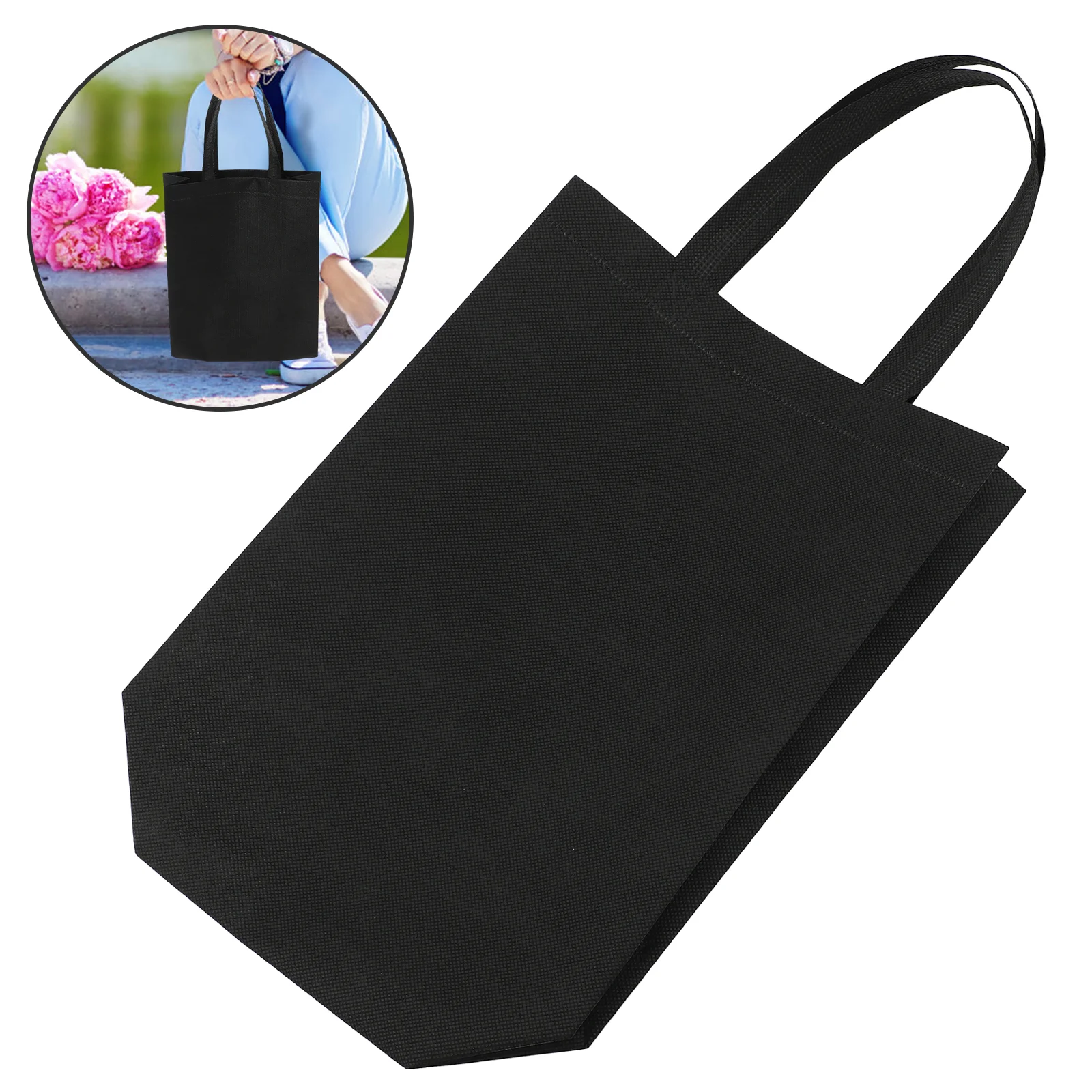 30 Pcs Non Woven Tote Bag Foldable Shopping Bags The Handbag Outdoor Carry Gift Storage Handles Multipurpose Reusable Grocery