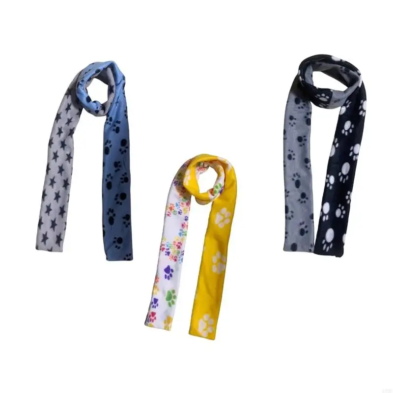 

49ME Women Scarves Dog Cat Paws Print Lightweight Shawl Head Wraps Plush Long Scarf Winter Fleece Scarf