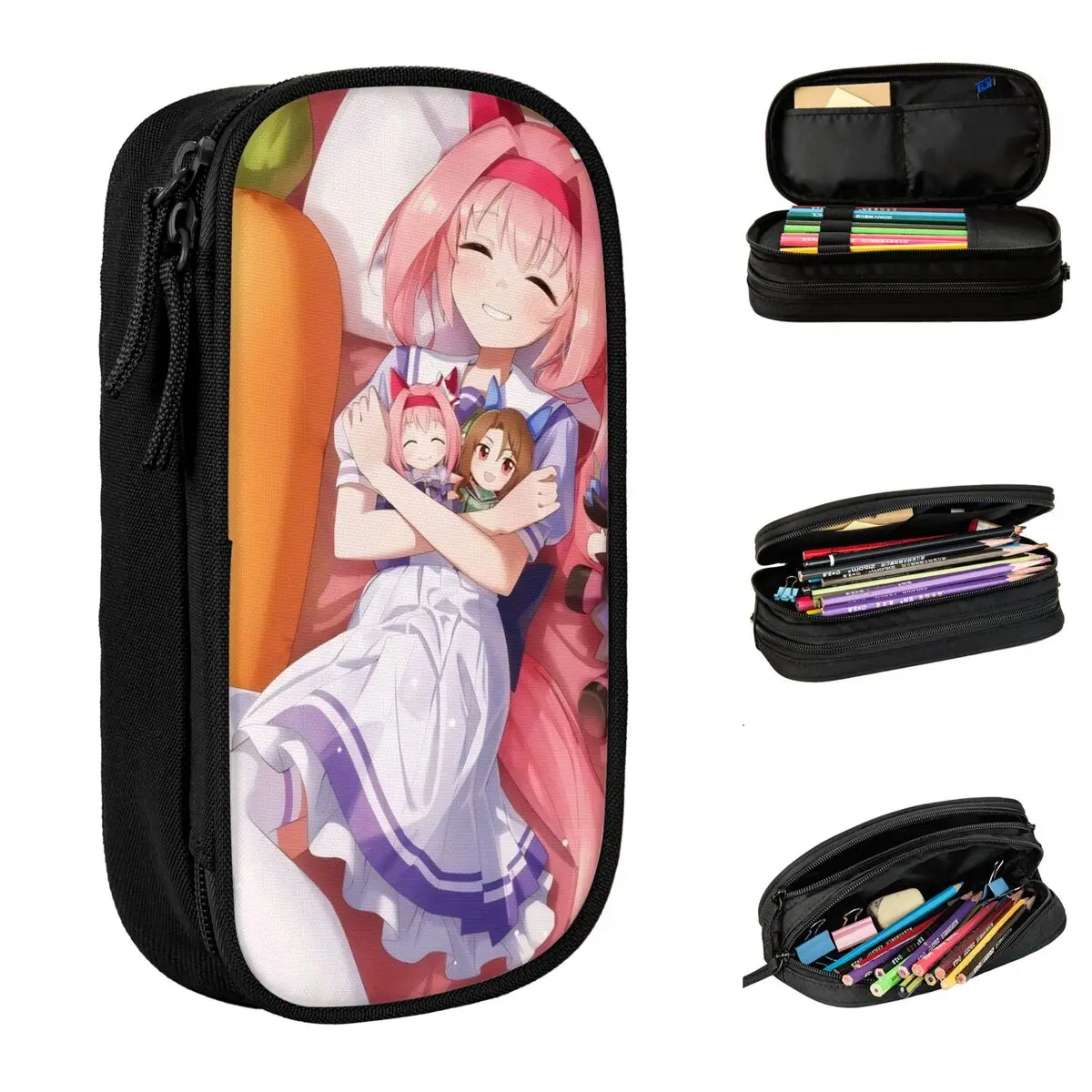 

Creative Haru Urara Aime Pencil Cases Pencil Box Pen Box for Girls Boys Big Capacity Bags Students School Zipper Stationery