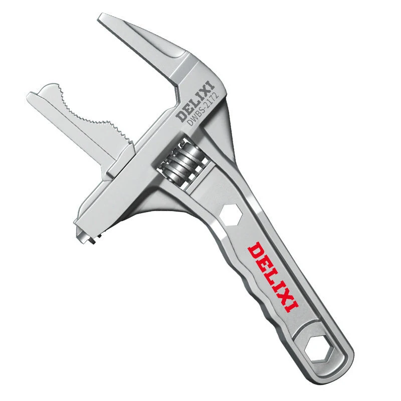 

Delixi Multifunctional Bathroom Wrench Aluminum Alloy Universal Large Opening Adjustable Spanner Water Pipe Repair Tools