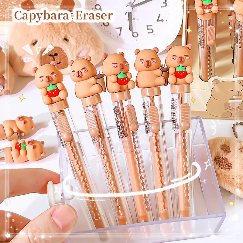 Kawaii Stationery items Aesthetic stationery supplies back to school acsesories Capybara Eraser drawing rubber