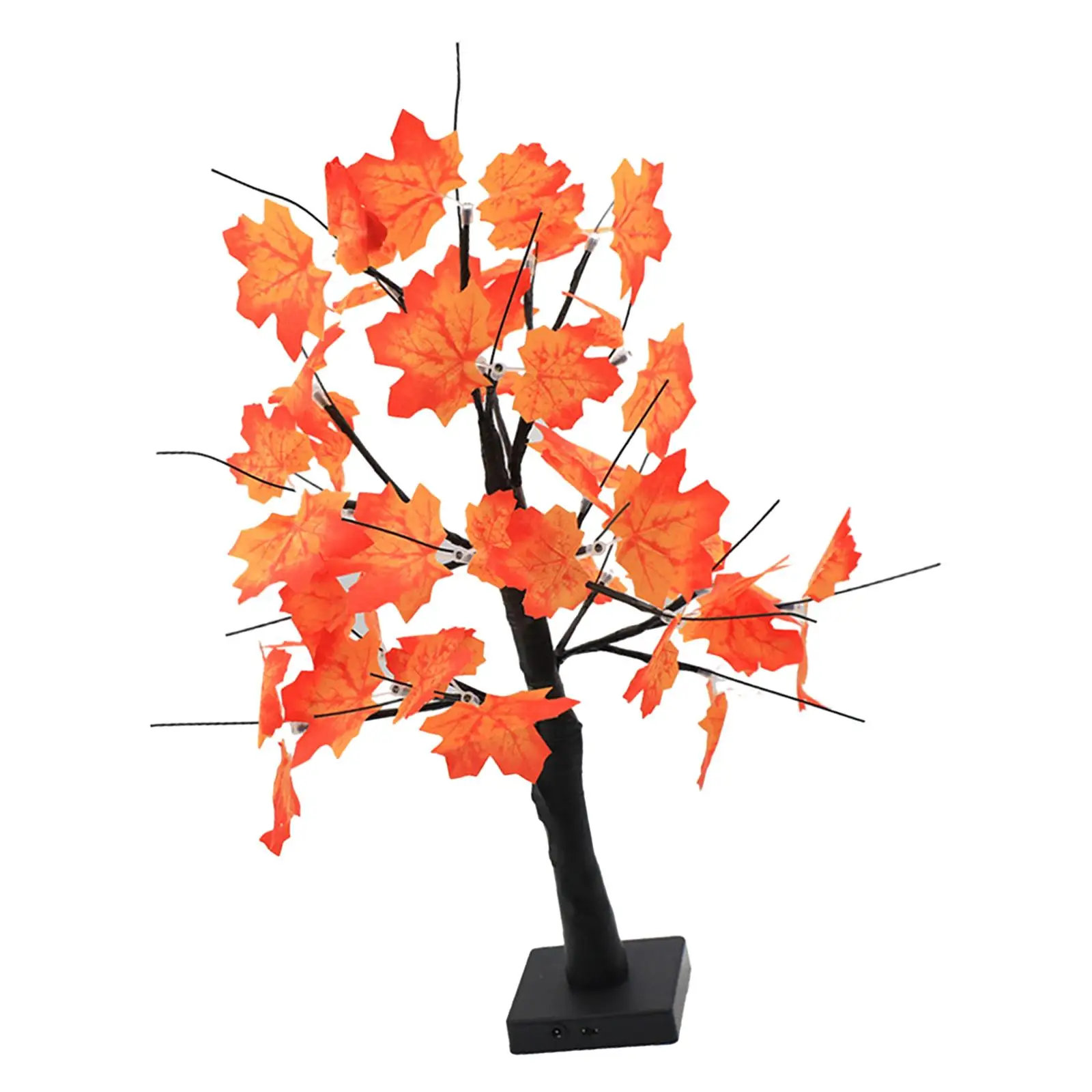 Lighted Fall Maple Leaves Tree, 24 LED Artificial Tree Lamp Thanksgiving Decor