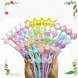 Ensemble de stylos gel à paillettes mobiles mignons, dessin animé, papeterie Kawaii, retour à l'école, vente en gros