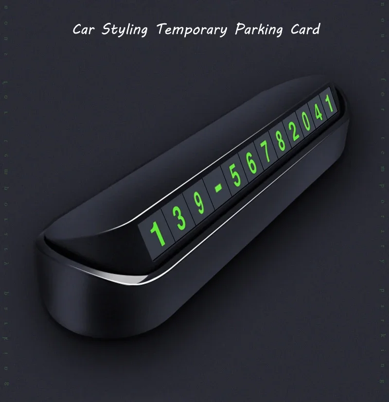Temporäre Parkkarte mit Nummernschild, Telefonnummer, Parkplatz-Stoppschild, Auto-Zubehör, Car-Styling, 13x2,5cm – Detail 3