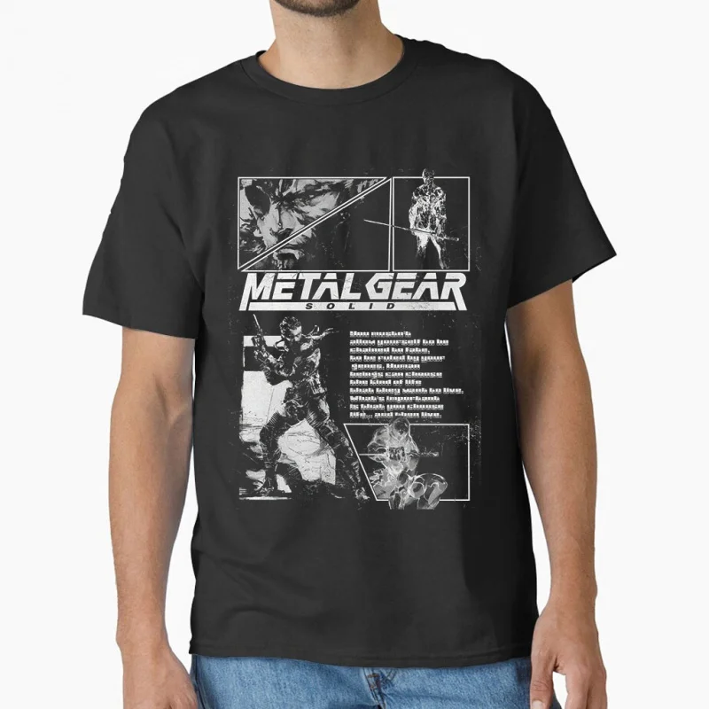 

80s Vintage video game Metal Gear Solid big boss snake cyborg ninja MGS Kojima gift T shirt for men Large size Tops S-6XL