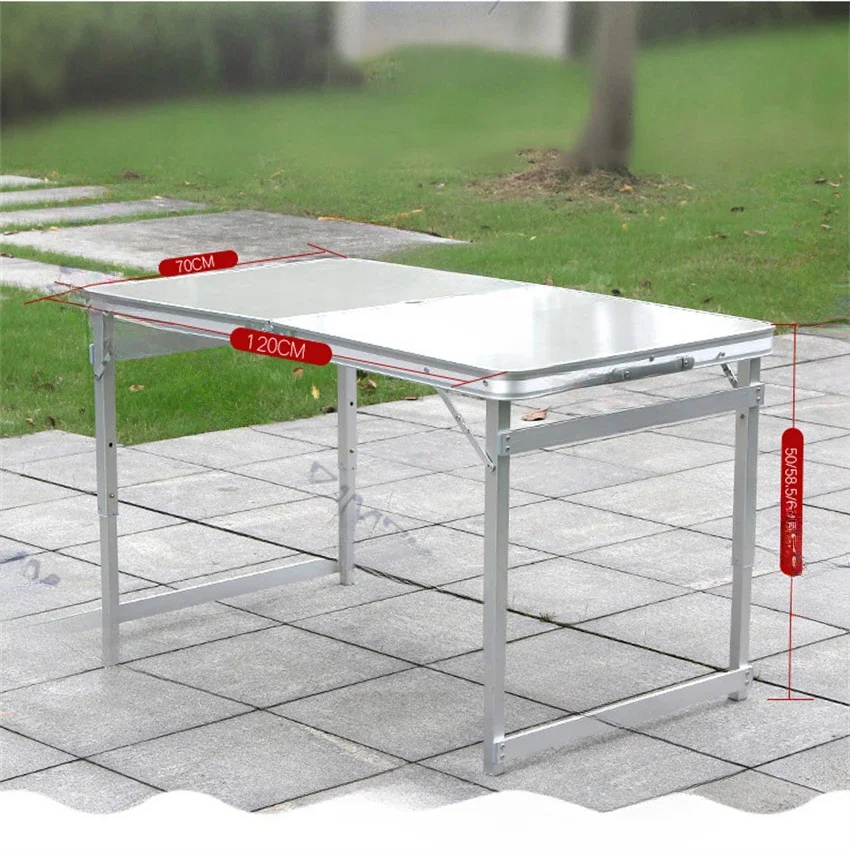 Portable Foldable Camping Table Aluminum Alloy Desk And Chairs Set Outdoor Lightweight Table For Fishing BBQ Picnic 120x60/70cm