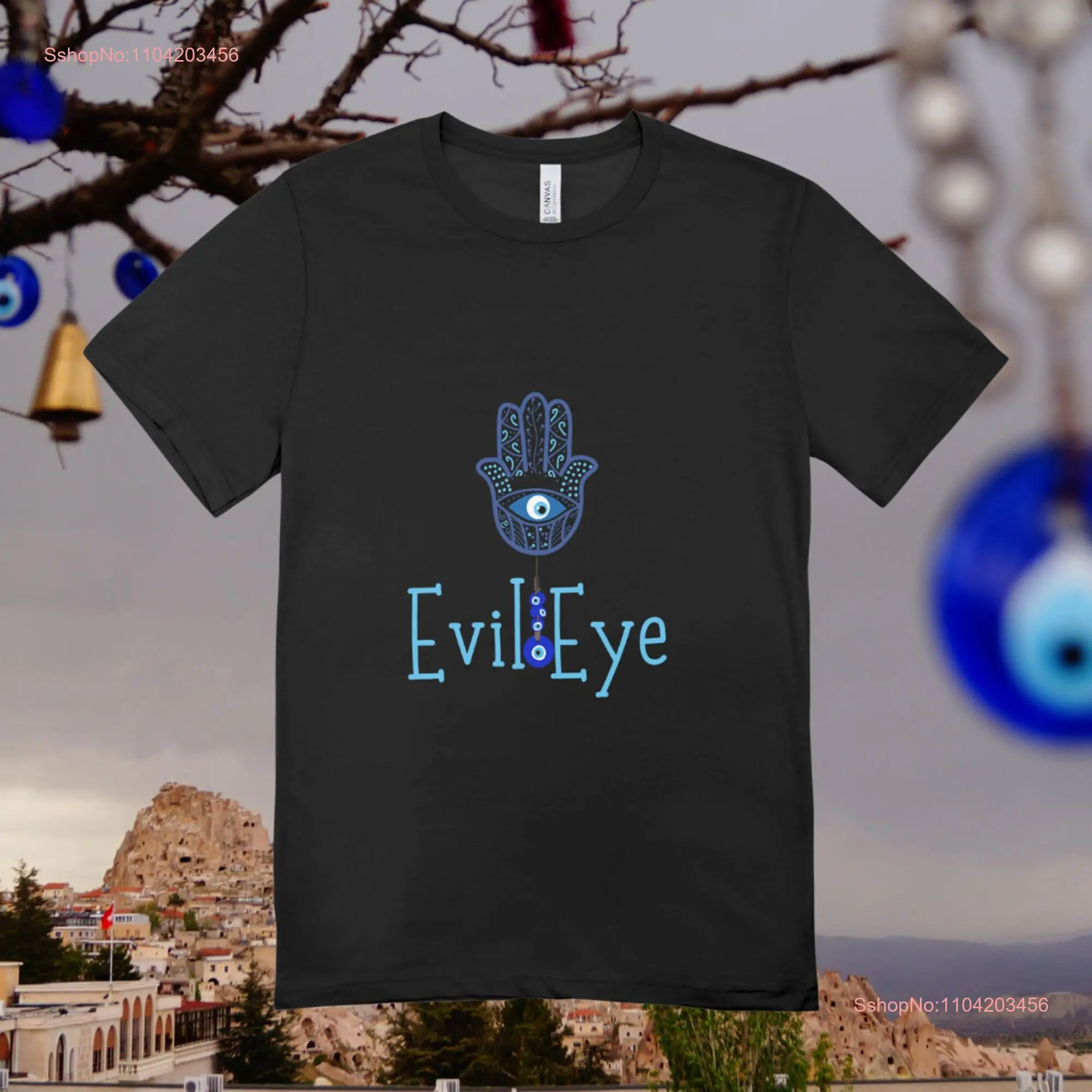 

Evil Eye cotton T Shirt long or short sleeves