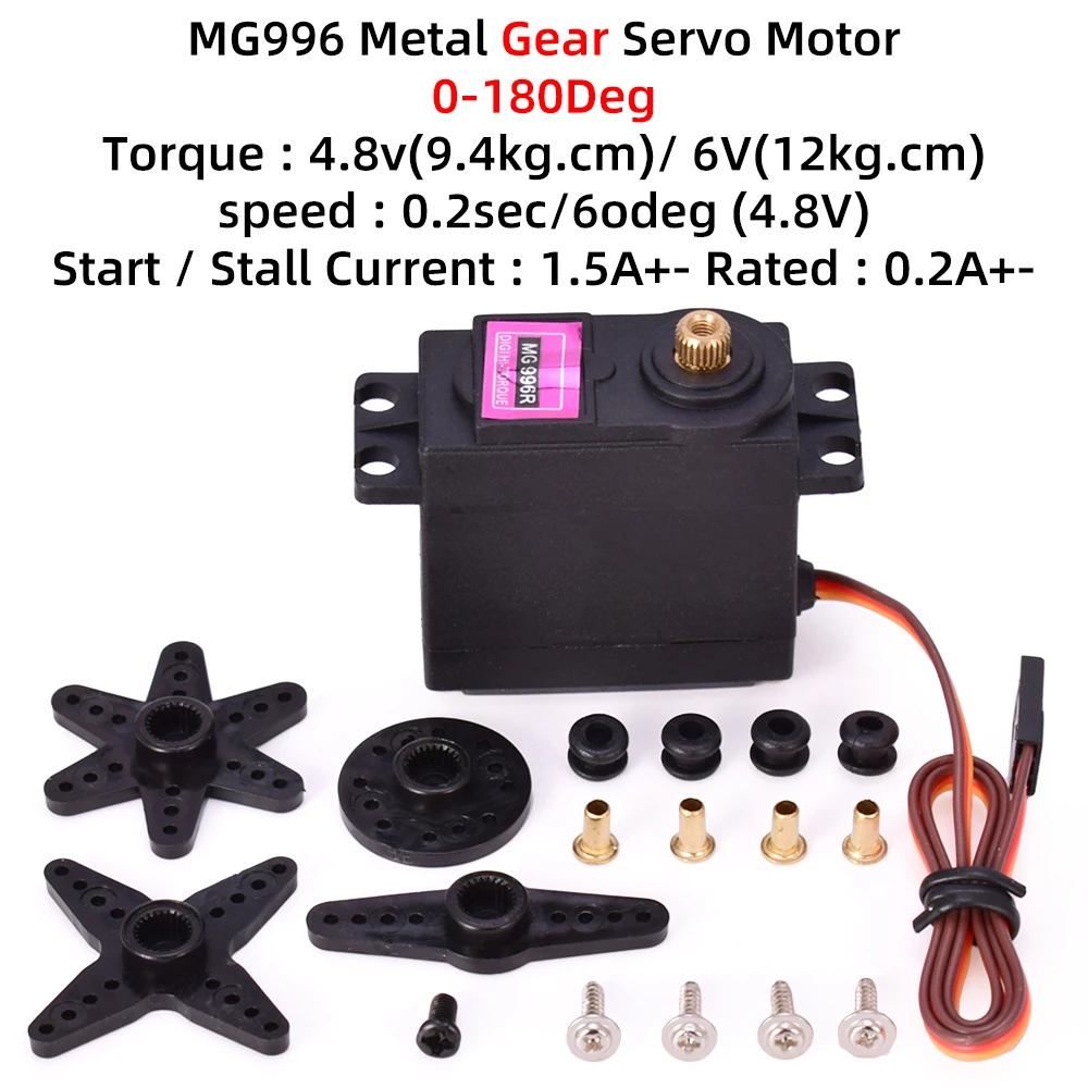 MG995 MG996r SG90 9g MG90s Metaal/Plastic Gear 180 Graden Micro Servomotor Set voor RC Vliegtuig Vaste vleugel Vliegtuigen model telecontro