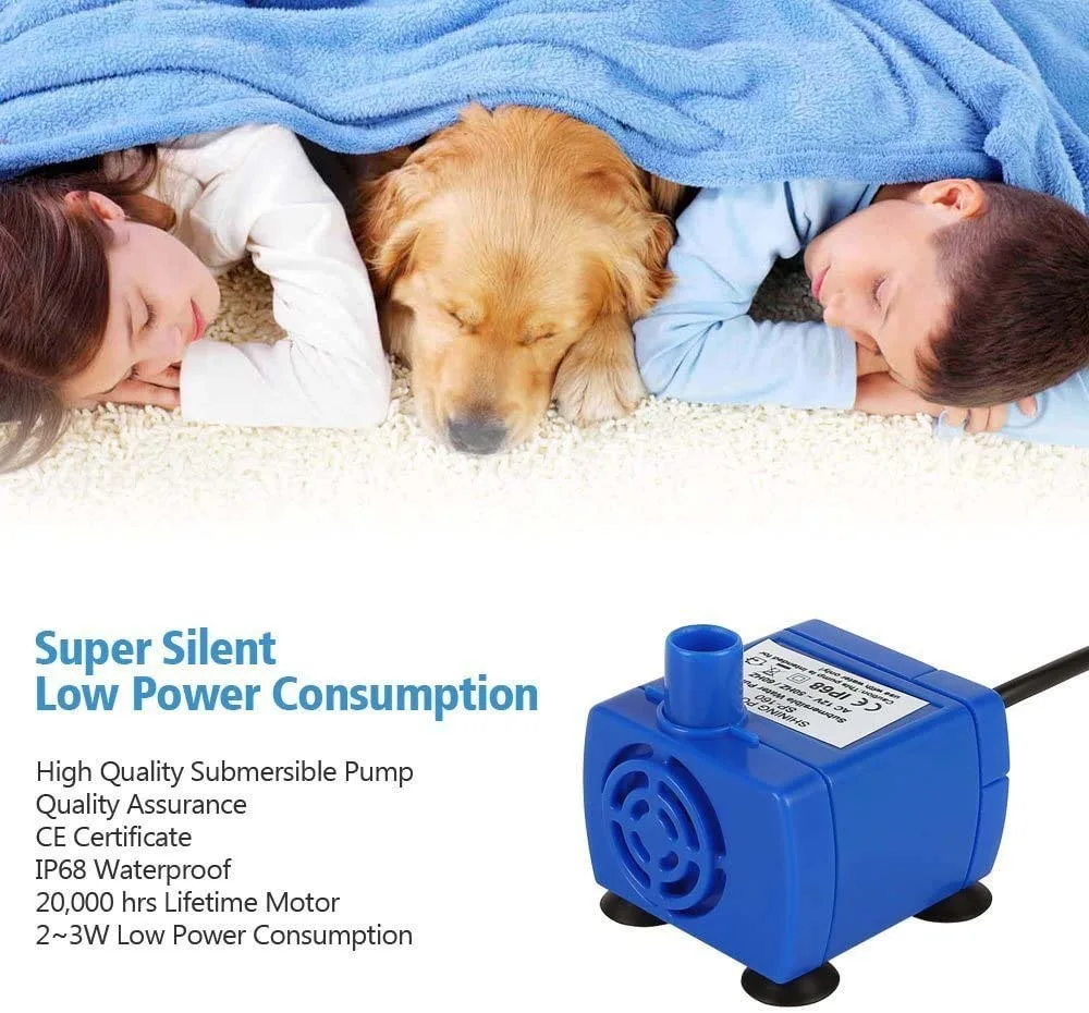Cat Fountain Water Pump LED Light Pet Water Fountain Motor Replacement for Cat Flowers Drinking Bowl Dispenser Pet Accessories image 6