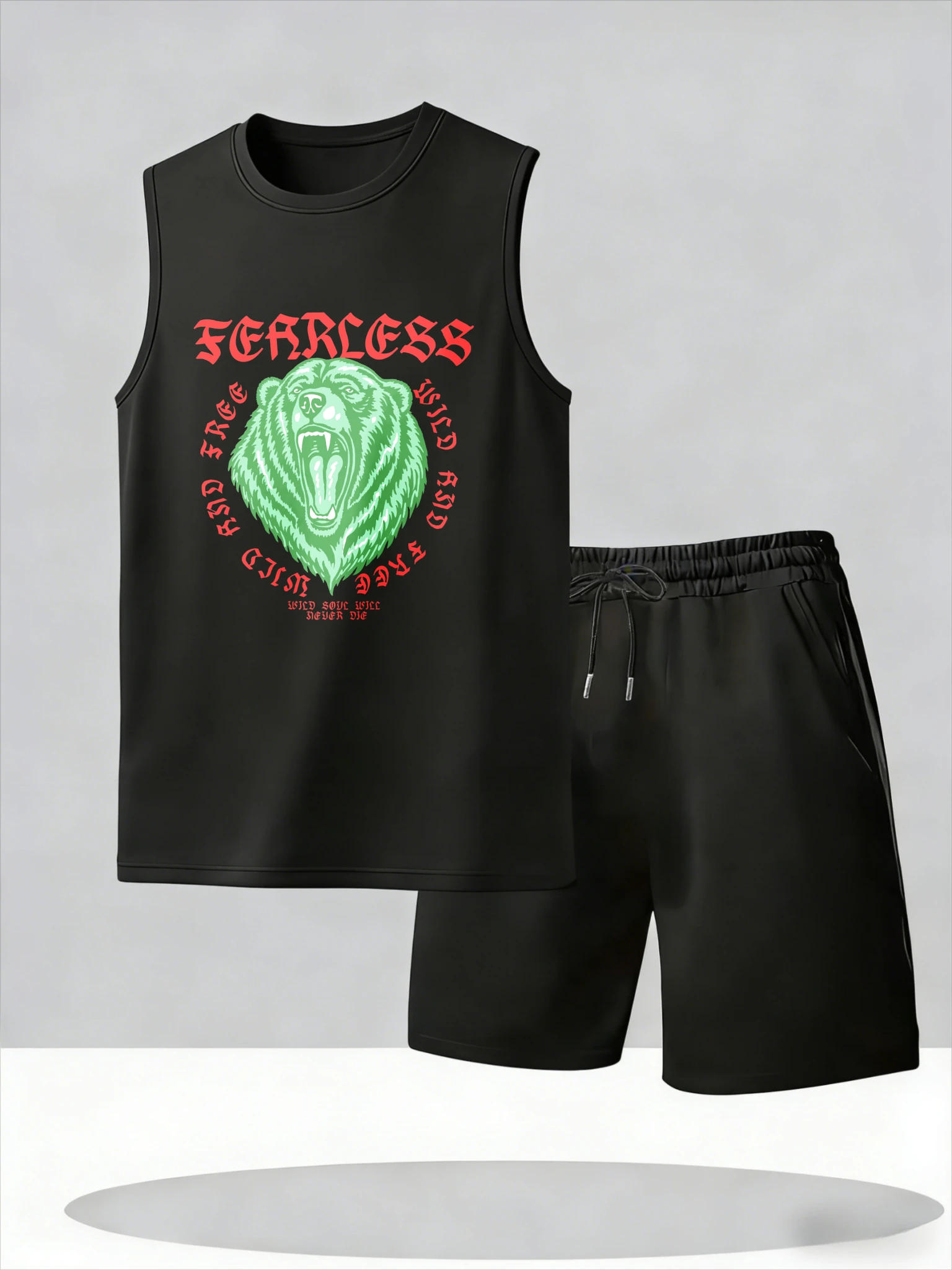 

Men's Tank Top Sets 2026 Summer Thin Quick Dry oversize sports beach men's Tracksuit set seaside crewneck Breathable 2 piece se