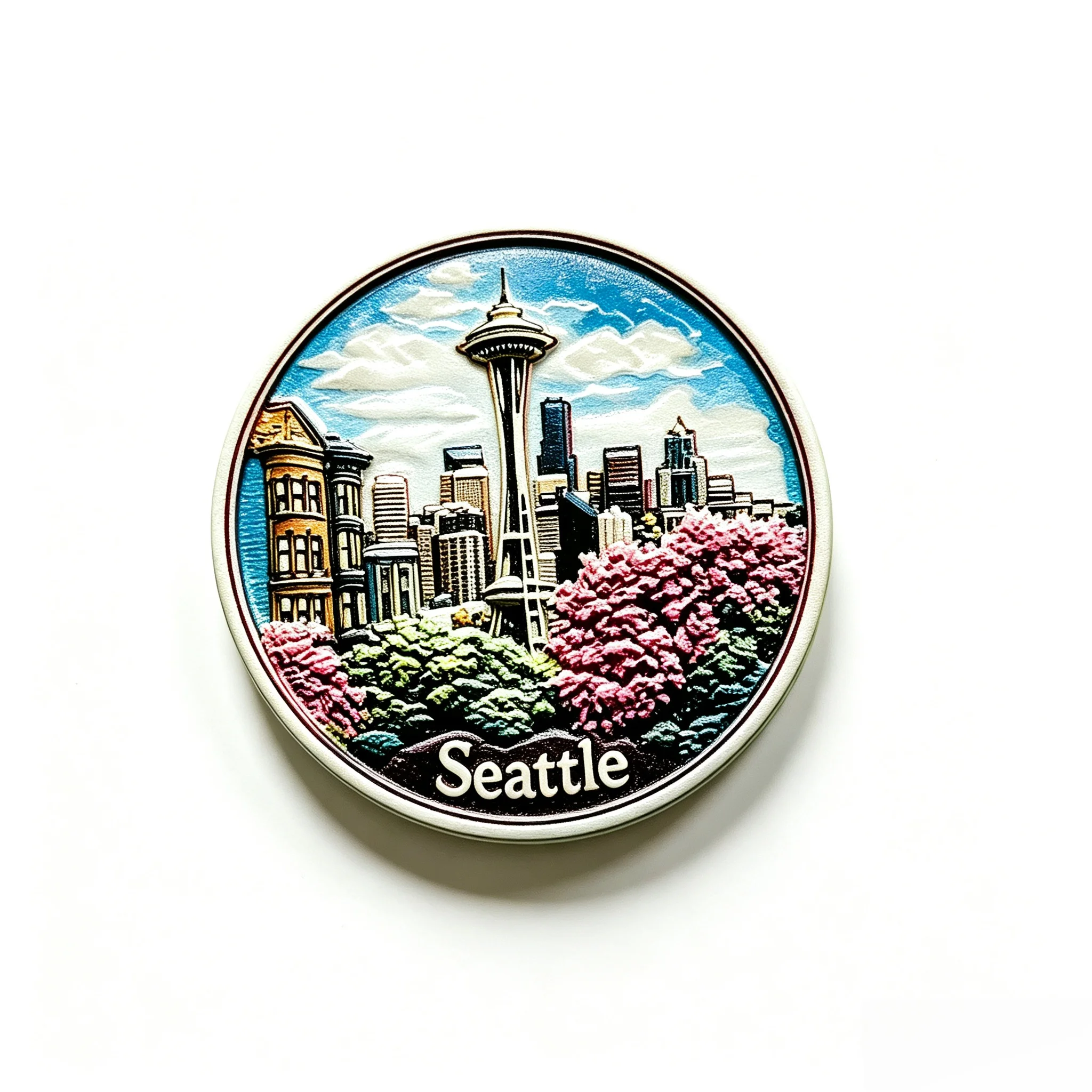 3D Resin Fridge Magnet Seattle USA Space Needle City Landscape Refrigerator Sticker Travel Souvenir Home Decoration Collection