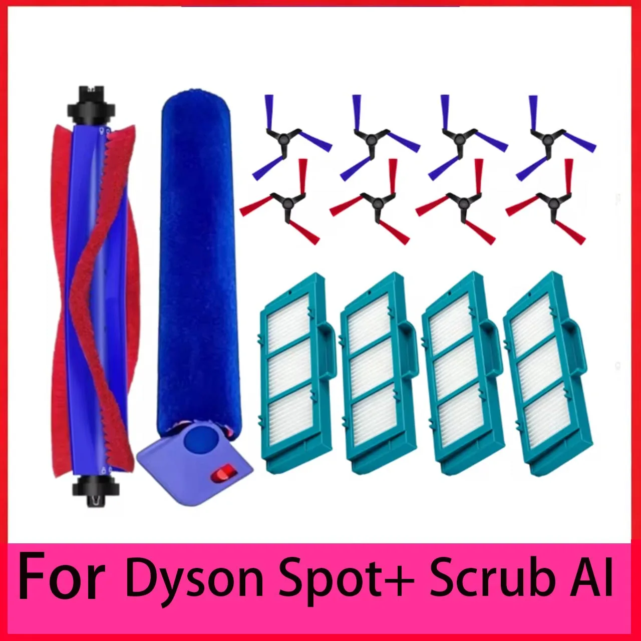 Compatible For ( Dyson Spot+Scrub Ai / B02C N95R ) Robot Vacuum Replacement Parts Accessories Main Side Brush Roller Mop Filter