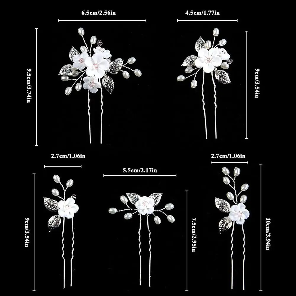 Transparent Material Crystal Flower U-shaped Hairpin Pin Headpiece Bridal Wedding Headpiece image 4
