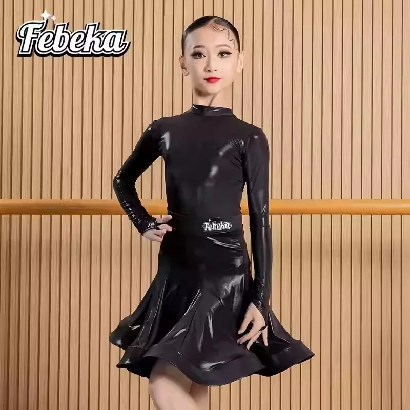 2025 New Children's Latin Dance Competition Performance Suit Highlight Girls High-End Prescribed Clothing Professional European