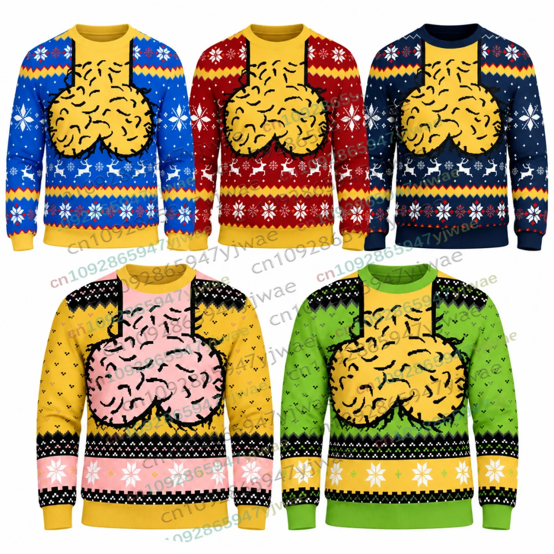 Autumn Winter Ugly Christmas Style Men's and Women's Long-Sleeved Round Collar Hooded  Sporty Casual Kids Sweatshirt Pullovers