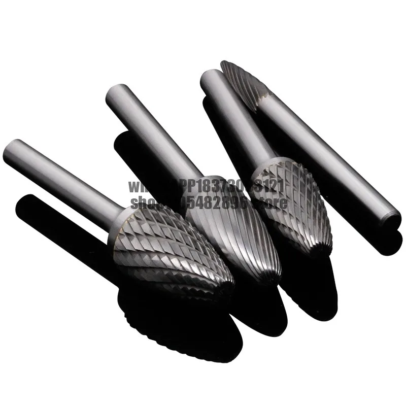 Carbide metal woodworking wood carving grinding head Tungsten steel rotary file cutter Wugang file F type, curved round head