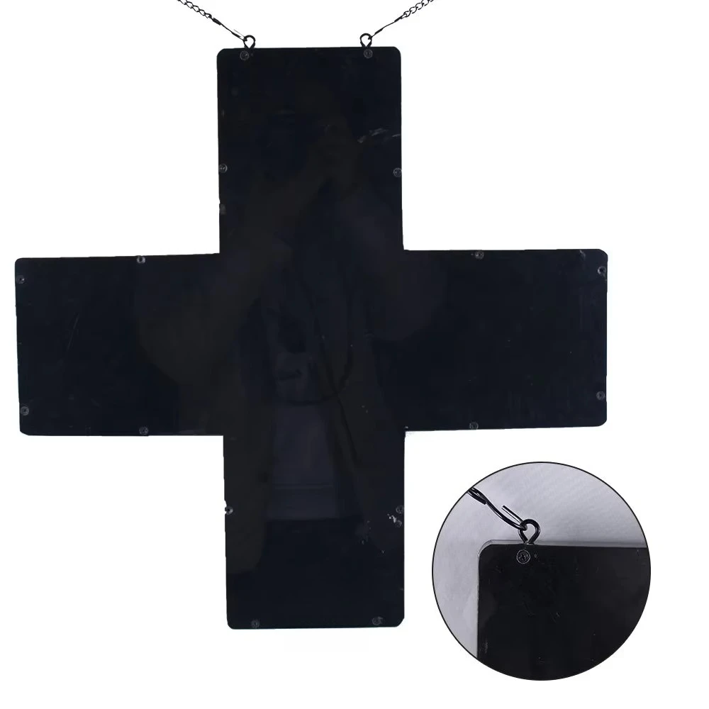 19 * 19 inch super bright indoor acrylic Light Emitting Diode cross sign, advertising Light Emitting Diode display board
