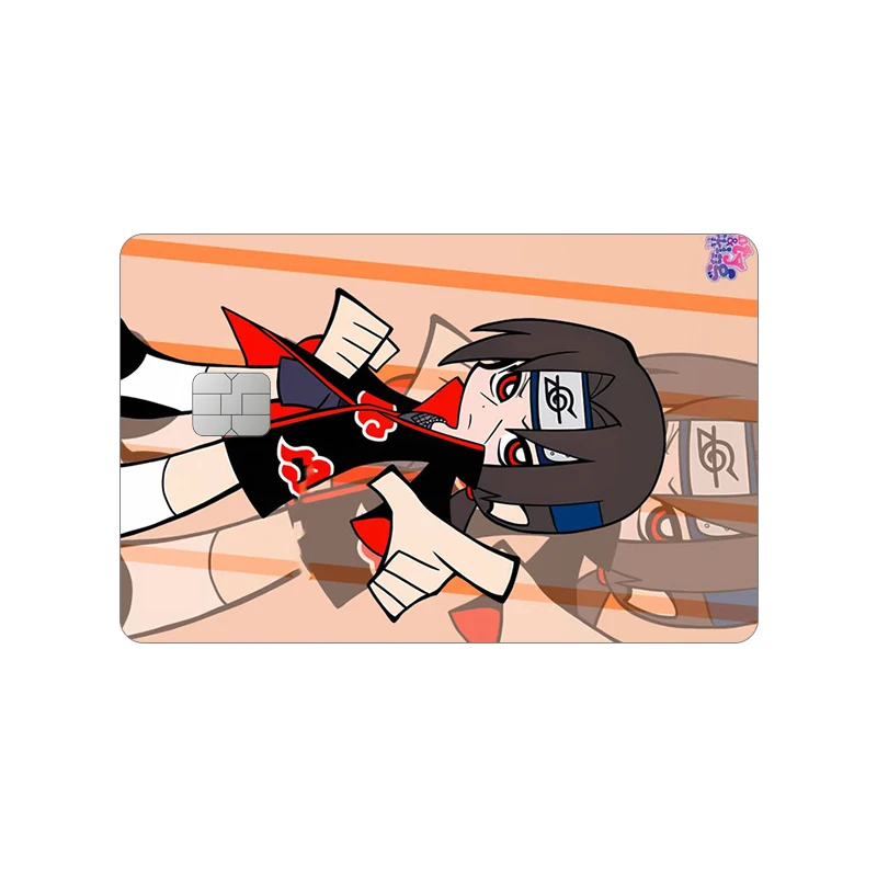 Naruto Card Sticker Uzumaki Sasuke Uchiha Itachi Hinata Hyuga ID Campus Decor Anime Cartoon Boy Decals Credit Card Paster Gift view 4