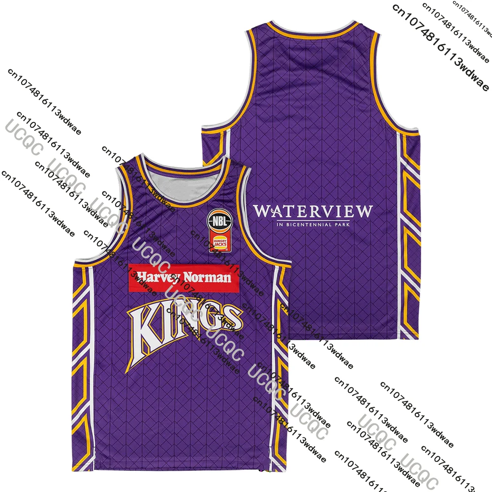 أستراليا 25/26 جديد NBL كرة السلة جيرسي سترة سيدني الملوك ثلاثية الأبعاد طباعة سريعة الجافة الرجال الرياضة التدريب الفانيلة كرة السلة سترة #4