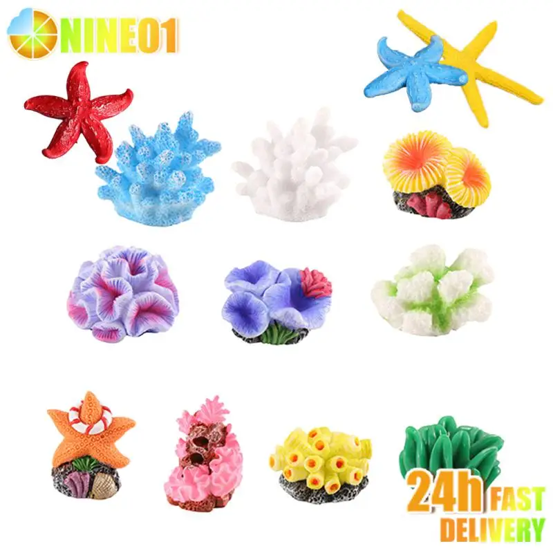 Cute Micro Landscape Colorful Artificial Coral Resin Ornaments For Fish Tank Aquarium Accessories Decorations Home Decoration