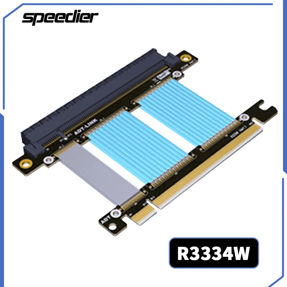 

R3334W PCI-E 4.0 x16 Riser Cable Graphic Card Extension With Shielded Stable Gen4.0 High-speed Motherboard Extender