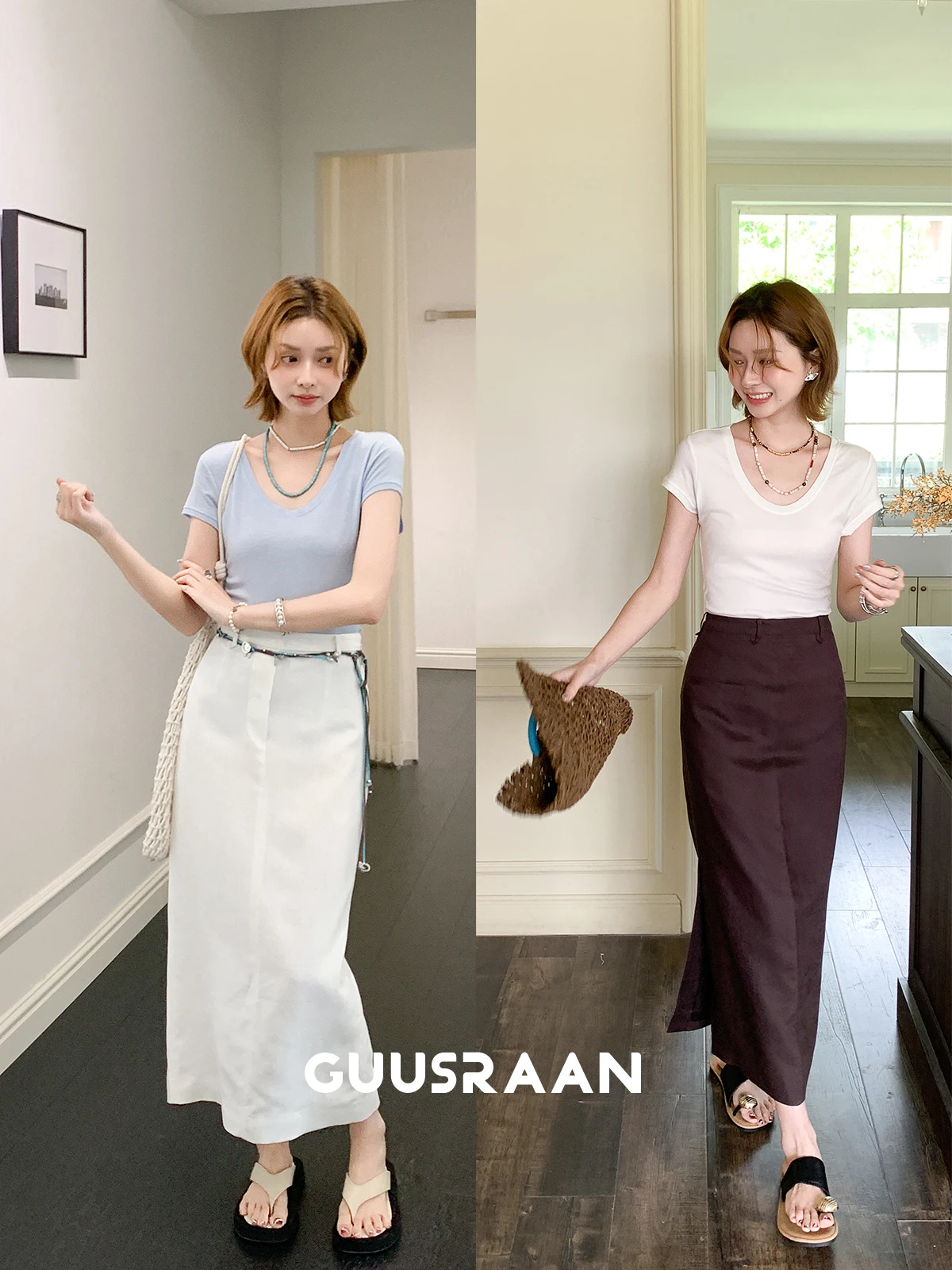 High Waist Midi A-Line Skirt Women's Slimming Split Skirt Summer Commute Ci Lacape Linen 30% Lyocell 70% Fabric
