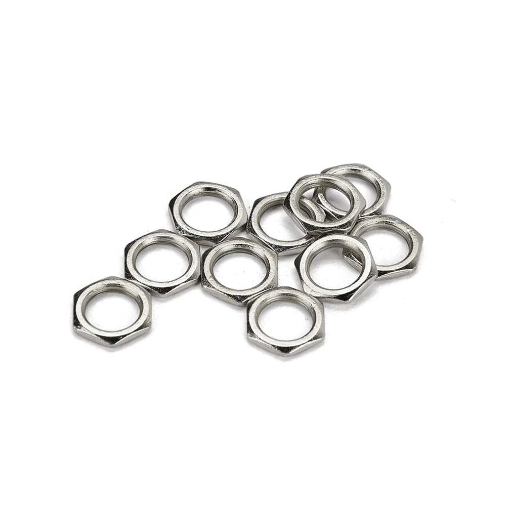 

50Pcs 8Mm Guitar Jack Nuts Zinc Alloy Thin Replacement for Electric Acoustic Bass Instruments Silver Compatible