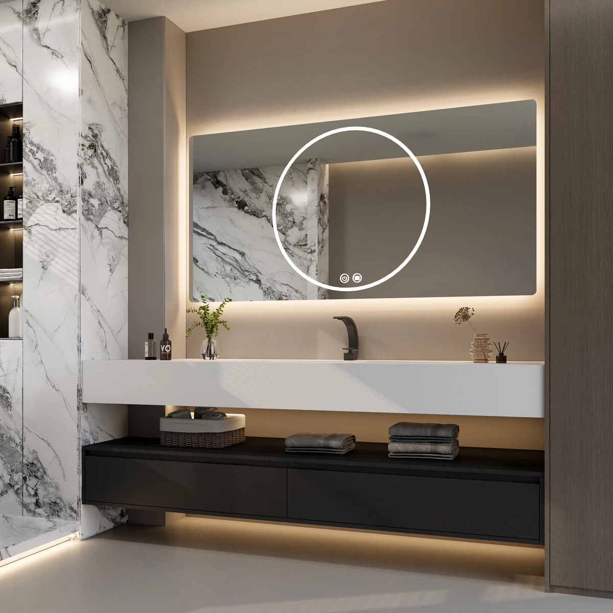 HV-Factory Sale Modern-style Hotel Integrated Ceramic Basin Smart Bathroom Set for Apartment Use Wall-mounted Eco-Friendly*